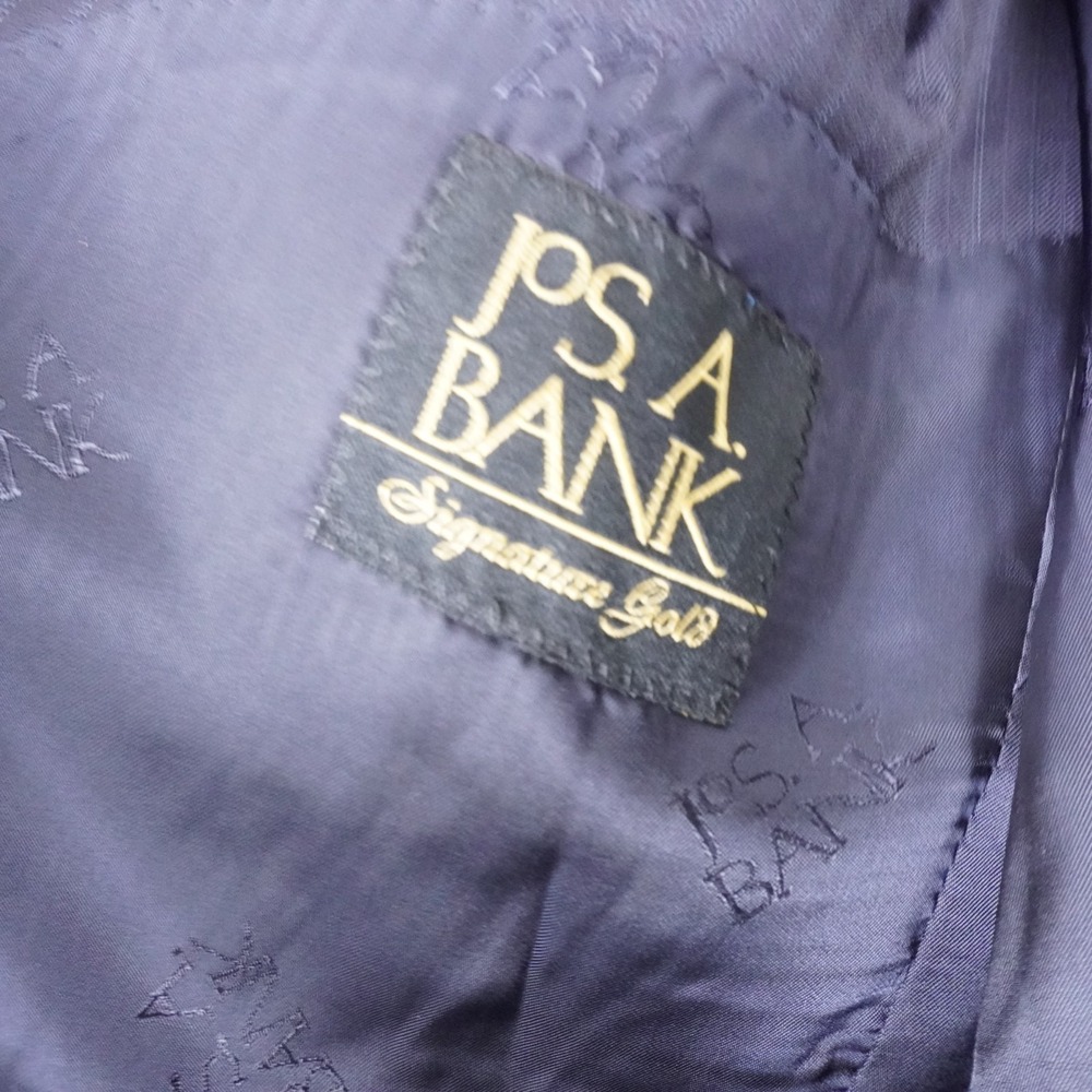 Jos A. Bank Blazer Mens 46L Blue Pinstriped Gold 100% Wool CentoCinquanta 150 - Picture 9 of 11